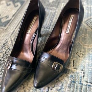 Via Spiga Black Leather Pumps